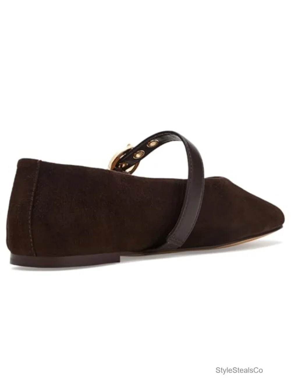 Lucia Ballet Flat Suede Round Toe Buckle Casual Flat
